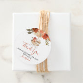 Fall In Love Pumpkin Stroller Floral Baby Shower Geschenkanhänger (Beispiel)