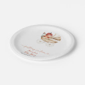 Fall In Love Pumpkin Stroller Floral Baby Shower Pappteller (Schrägansicht)