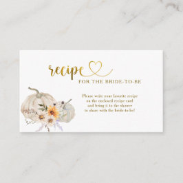 Fall in Love Pumpkins Bridal Shower Recipe Request Begleitkarte