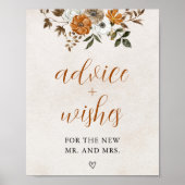 Fall in Love | Rat & Wünsche Brautparty-Schild Poster (Vorne)
