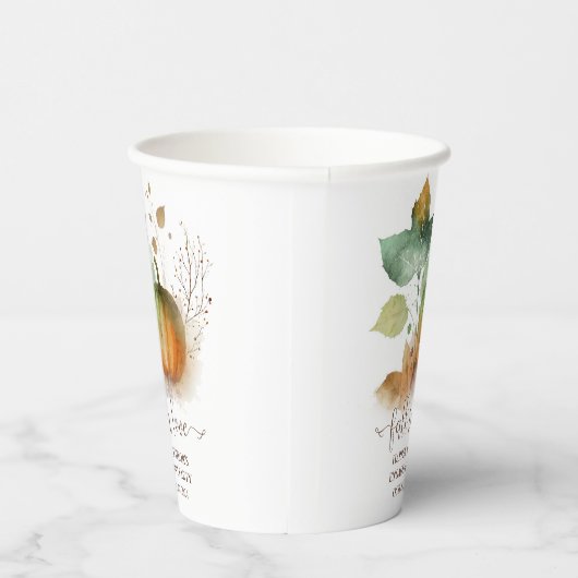 Fall In Love Rustic Elegant Pumpkin Pappbecher (Rechts)