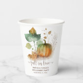 Fall In Love Rustic Elegant Pumpkin Pappbecher (Vorderseite)