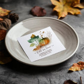 Fall In Love Rustic Elegant Pumpkin Serviette