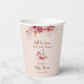 Fall In Love Rustic Pink Pumpkin Baby Shower Pappbecher (Rückseite)