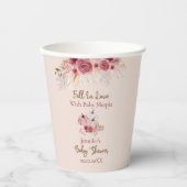 Fall In Love Rustic Pink Pumpkin Baby Shower Pappbecher (Vorderseite)