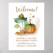 Fall In Love Rustic Pumpkin Poster (Vorne)