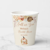 Fall In Love Rustic Terracotta Bridal Shower Pappbecher (Vorderseite)