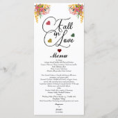 Fall in Love Script Wedding Menükarte (Vorderseite)