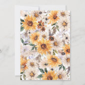 Fall In Love Sunflower Rustic Daisy Bridal Shower Einladung (Rückseite)