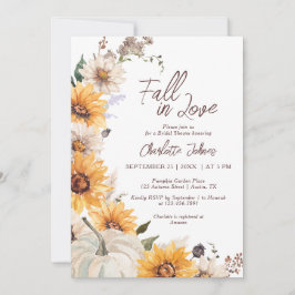 Fall In Love Sunflower Rustic Daisy Bridal Shower Einladung