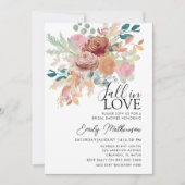Fall In Love Terracotta & Blush bridal Shower Einladung (Vorderseite)