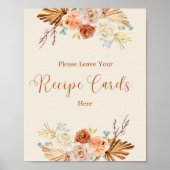 Fall In Love Terracotta Leave Your Recipe Card Poster (Vorne)