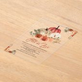 Fall in Love Terracotta Rust Pumpkin Bridal Shower Acryleinladungen (Ablage )