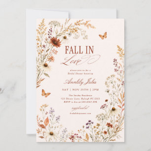 Fall In Love Terrakotta Blumen-Brautjungfernparty Einladung