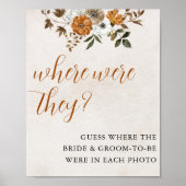Fall in Love | Where Were They Bridal Shower Sign Poster (Vorne)
