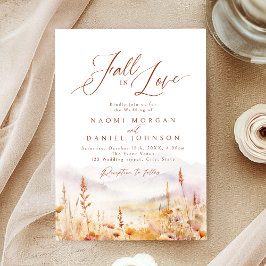 Fall In Love Wildflower Mountain Rustic Wedding Einladung