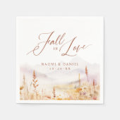 Fall In Love Wildflower Mountain Rustic Wedding Serviette (Vorderseite)