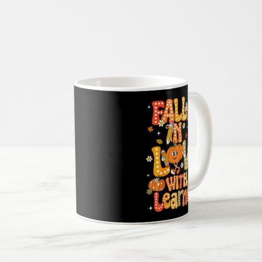 Fall In Love With Learning Autumn Thanksgiving Pum Kaffeetasse (VorderseiteRechts)