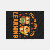 Fall In Love With Learning Vintage Owl And Hamster Fleecedecke (Vorderseite (Horizontal))