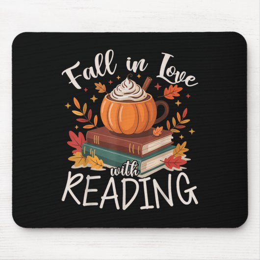 Fall In Love With Reading Autumn Librarian Cute Bo Mousepad (Vorne)