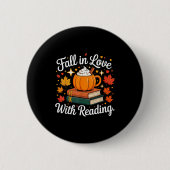 Fall In Love With Reading Autumn Pumpkin Mug Book  Button (Vorderseite)