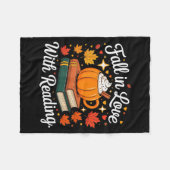 Fall In Love With Reading Autumn Pumpkin Mug Book  Fleecedecke (Vorderseite (Horizontal))