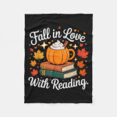 Fall In Love With Reading Autumn Pumpkin Mug Book  Fleecedecke (Vorderseite)