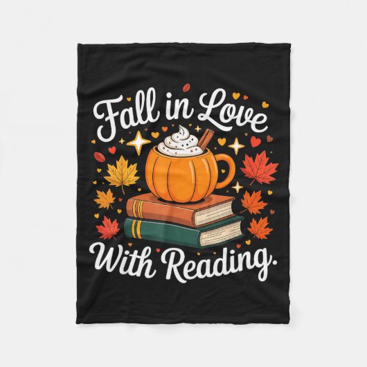 Fall In Love With Reading Autumn Pumpkin Mug Book  Fleecedecke (Vorderseite)