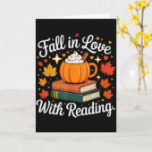 Fall In Love With Reading Autumn Pumpkin Mug Book  Karte (Gelbe Blume)