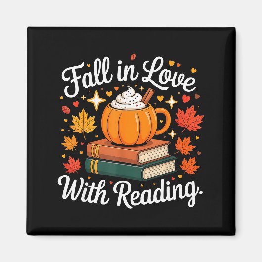 Fall In Love With Reading Autumn Pumpkin Mug Book  Magnet (Vorne)