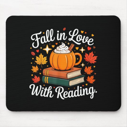 Fall In Love With Reading Autumn Pumpkin Mug Book Mousepad (Vorne)