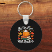 Fall In Love With Reading Autumn Pumpkin Mug Book Schlüsselanhänger (Vorderseite)