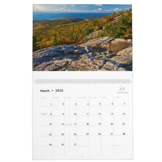 Fall in Neu-England Kalender (Mär 2026)