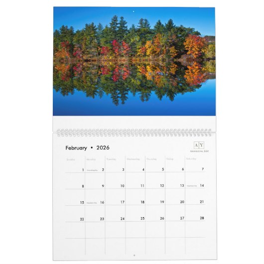 Fall in Neu-England Kalender (Feb 2026)