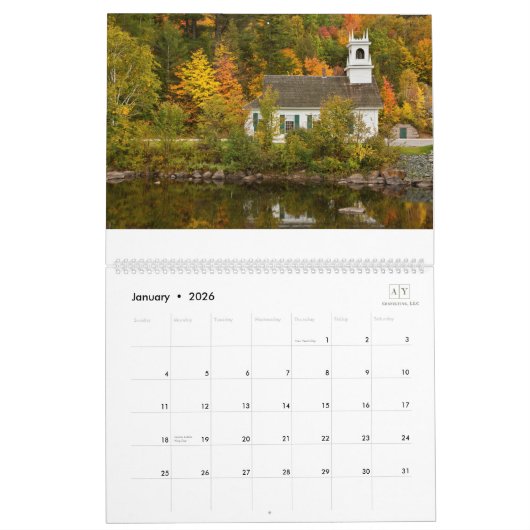 Fall in Neu-England Kalender (Jan 2026)