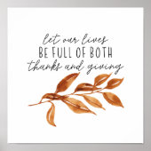 Fall Inspiration glücklich Thanksgiving Poster (Vorne)