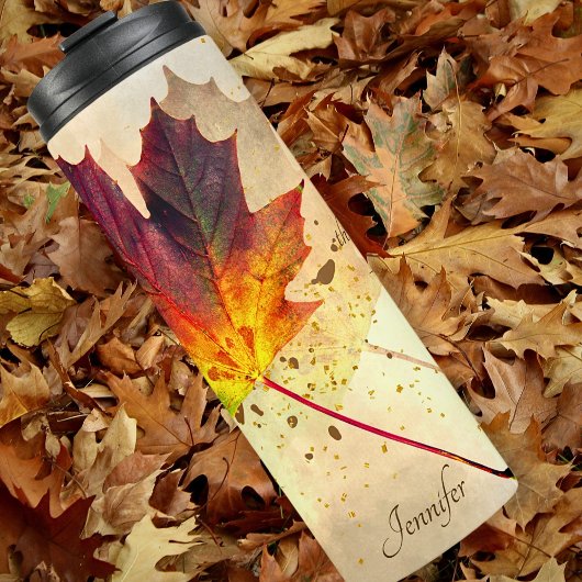 Fall Inspiration Zitat Personalisierten Ahornleaf Thermosbecher
