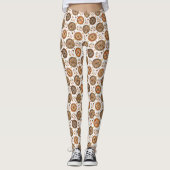 Fall Inspiriert Boho Mandala Muster Leggings (Vorderseite)