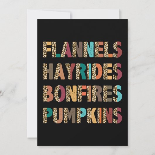 Fall Inspiriert Flannels Hayrides Bonfire Pumpkins Einladung (Vorderseite)