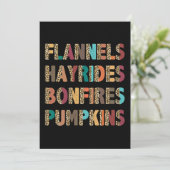 Fall Inspiriert Flannels Hayrides Bonfire Pumpkins Einladung (Stehend Vorderseite)
