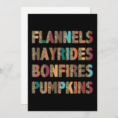 Fall Inspiriert Flannels Hayrides Bonfire Pumpkins Einladung (Vorne/Hinten)