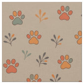 Fall Inspiriert Paw Print Cotton Fabric von Yard Stoff (Nahaufnahme)