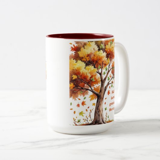 Fall Into Learning – Inspirational Autumn Zweifarbige Tasse (VorderseiteRechts)