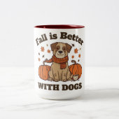 Fall Is Better With Dogs – Cozy Autumn Pup Lover Zweifarbige Tasse (Mittel)