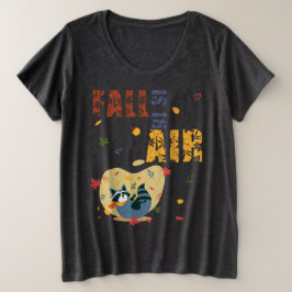 Fall Is in The Air Raccoon Autumn Große Größe T-Shirt