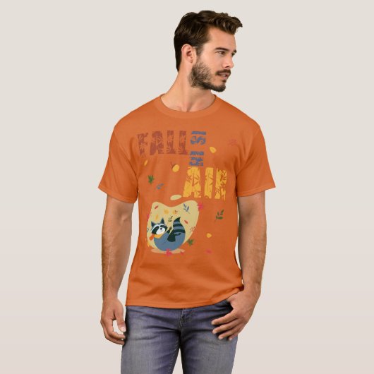 Fall Is in The Air Raccoon Autumn T-Shirt (Vorne ganz)