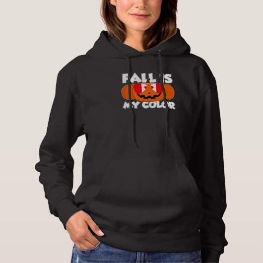 Fall Is My Color Thanksgiving Pumpkin Canada Glass Hoodie (Vorderseite)