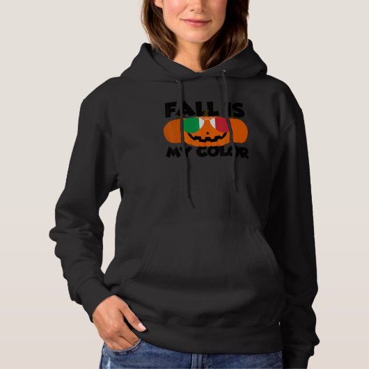Fall Is My Color Thanksgiving Pumpkin Italy Glasse Hoodie (Vorderseite)