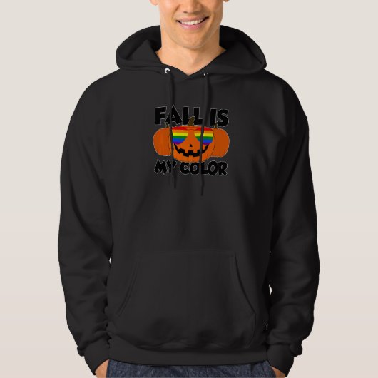 Fall Is My Color Thanksgiving Pumpkin LGBTQ Glasse Hoodie (Vorderseite)