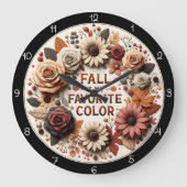 Fall Is My Favorite Color Autumn Große Wanduhr (Vorderseite)